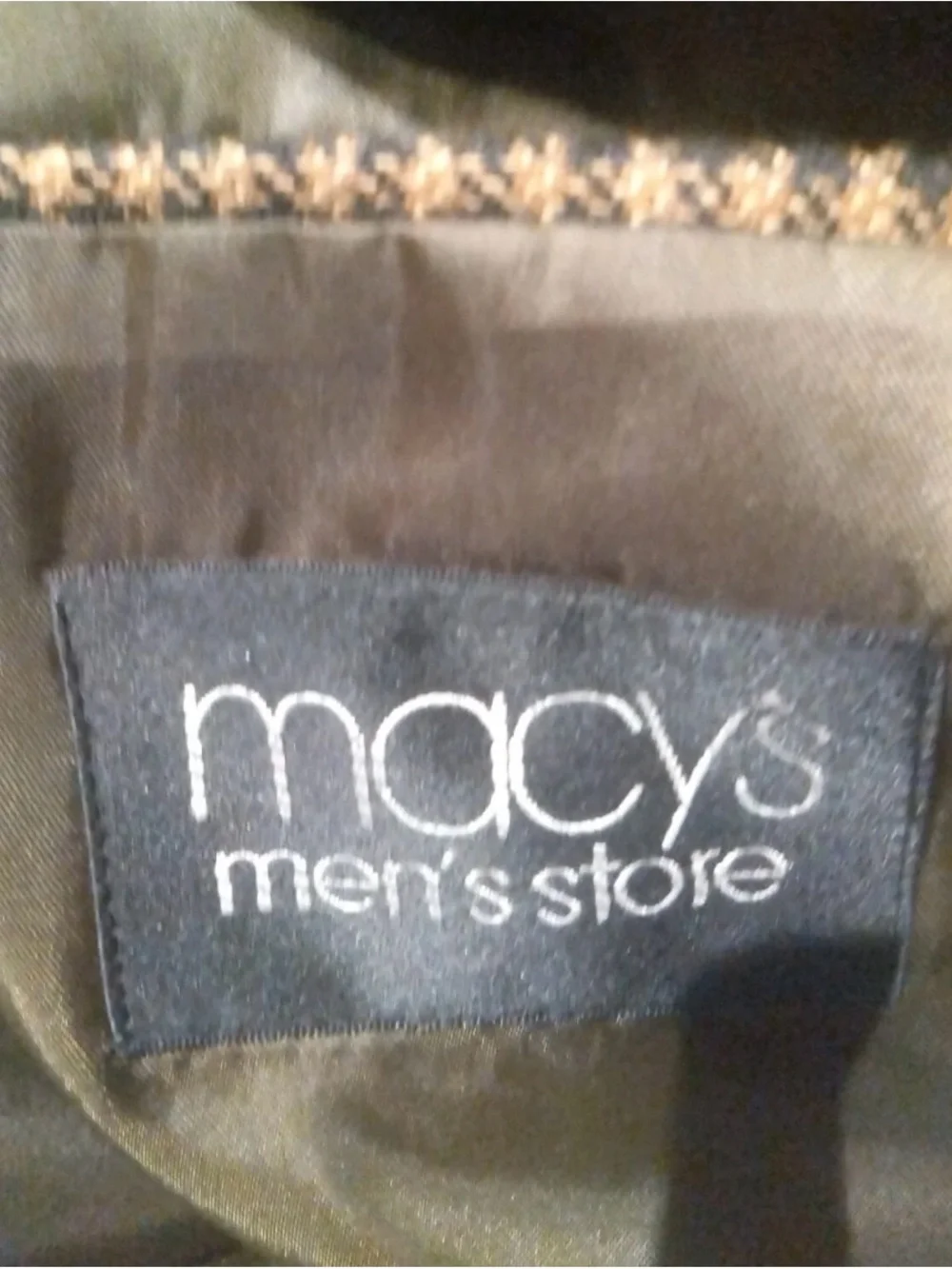 Macy's Club Room Brown /Black Houndstooth Wool Two Button Blazer 44 Regular EUC